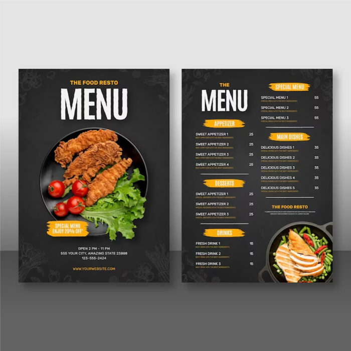 Waterproof Menus